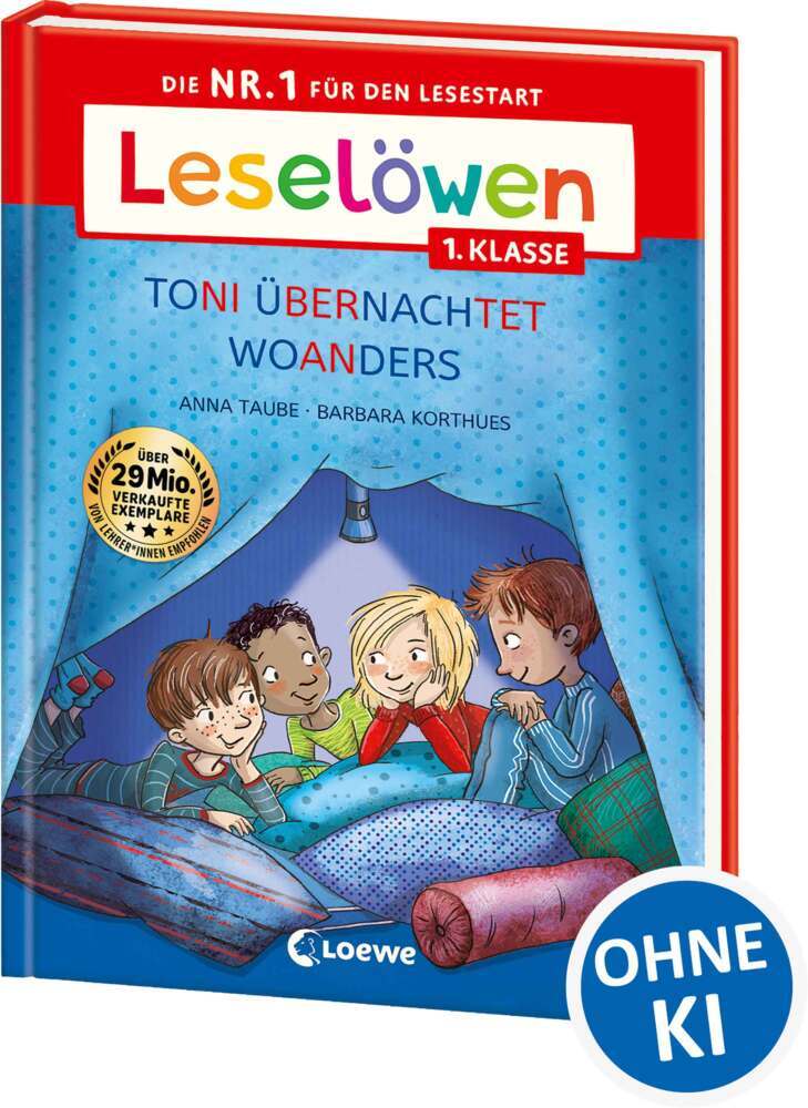 Leselöwen 1. Klasse - Toni übernachtet woanders (Großbuchstabenausgabe) (Anna Taube)
