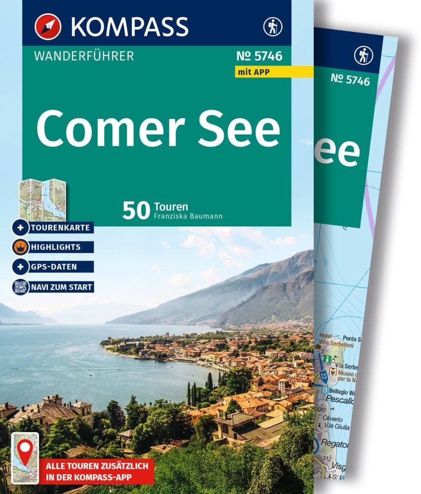 KOMPASS Wanderführer Comer See, 50 Touren mit Extra-Tourenkarte (Franziska Baumann)
