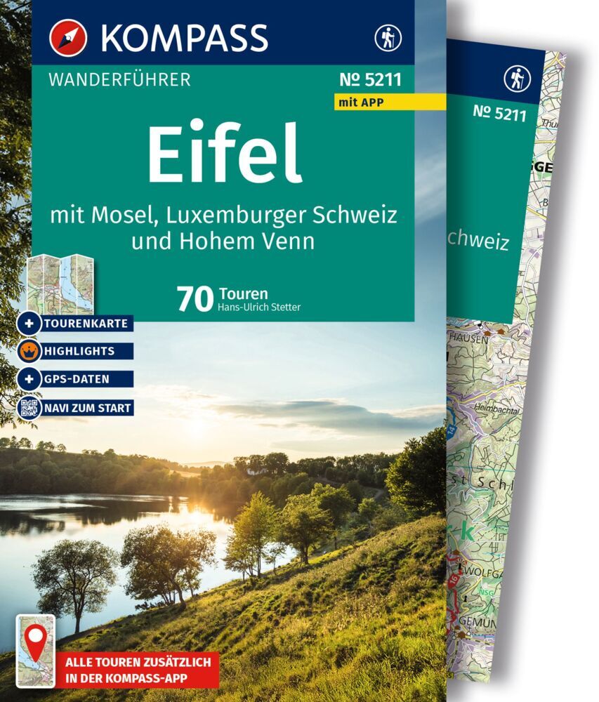 KOMPASS Wanderführer Eifel mit Mosel, Luxemburger Schweiz und Hohem Venn, 70 Touren mit Extra-Tourenkarte (Hans-Ulrich Stetter)