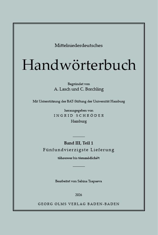 Mittelniederdeutsches Handwörterbuch (Ingrid Schröder)