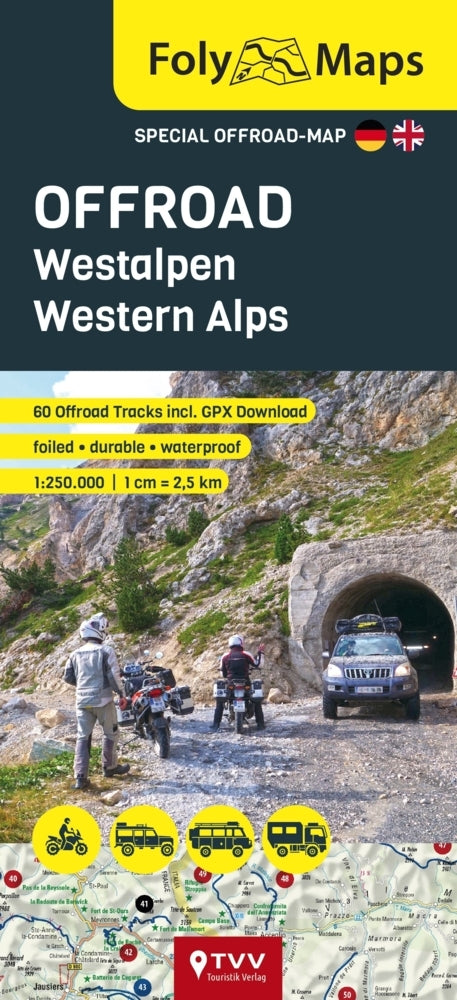 FolyMaps OFFROAD Westalpen 1:250 000 (Bikerbetten - Tvv Touristik Verlag Gmbh)