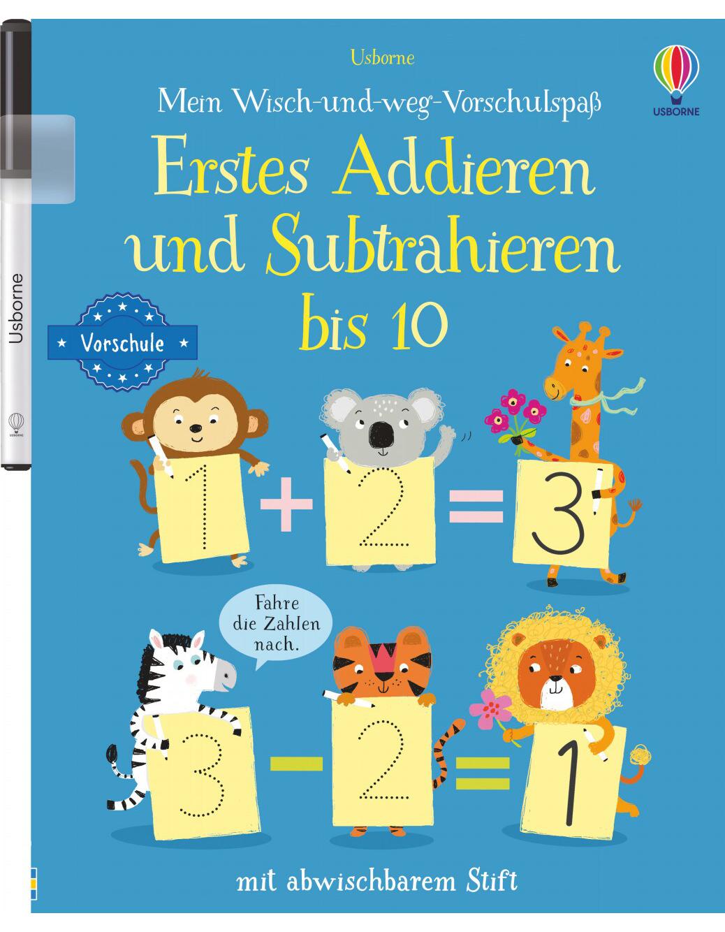 Usborne Publishing Mein Wisch-und-weg-Vorschulspaß: Erstes Addieren und Subtrahieren bis 10 (Deutsch, 2022)