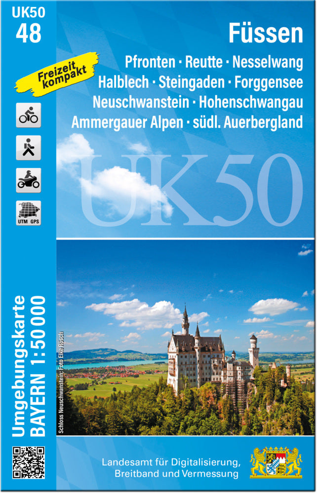 UK50-48 Füssen (Umgebungskarte 1:50000) (Breitband Und Vermessung, Bayern Landesamt Für Digitalisierung)