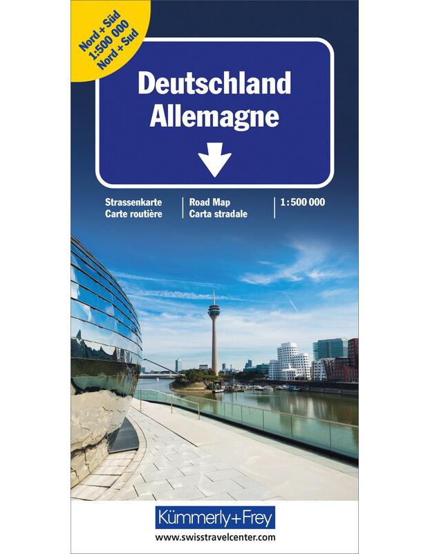 Hallwag Kümmerly+Frey Deutschland Nord + Süd Strassenkarte 500000