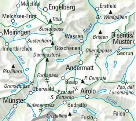 Hallwag Kümmerly+Frey Gotthard / San Gottardo 60000