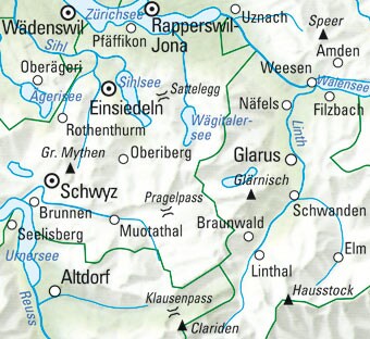 Kümmerly+Frey Velokarte 12 Schwyz, Glarus 1:60.000