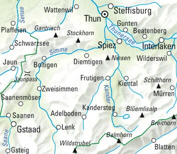Kümmerly+Frey Velokarte 16 Berner Oberland, Simmental 1:60.000