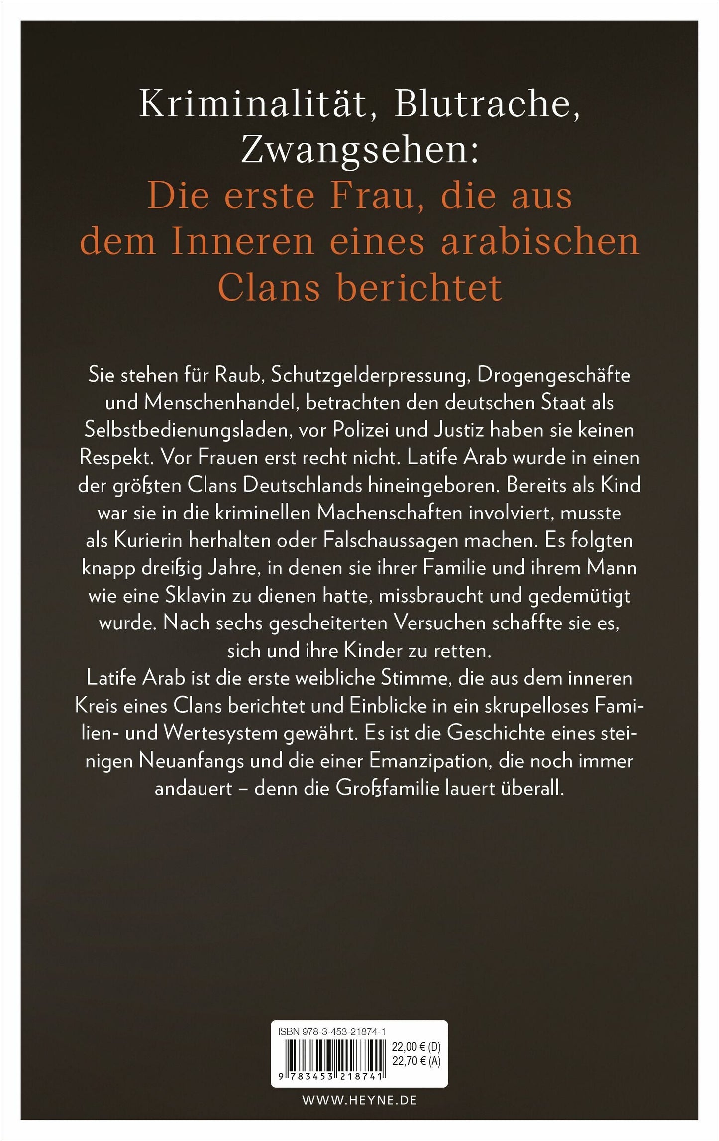 Heyne Ein Leben zählt nichts - als Frau im arabischen Clan (Deutsch, 2024, Latife Arab)