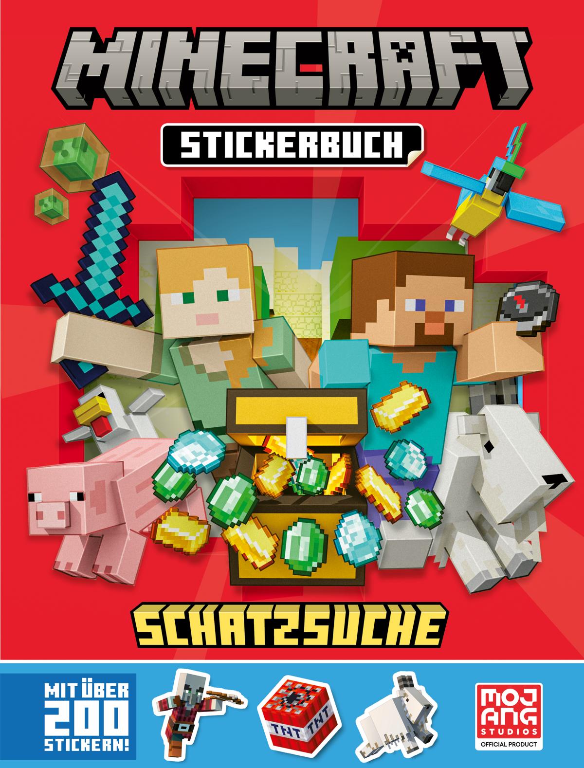 HarperCollins Minecraft Stickerbuch Schatzsuche (Deutsch, 2023, Matthias Wissnet, Mojang Ab, Josef Shanel, Minecraft)