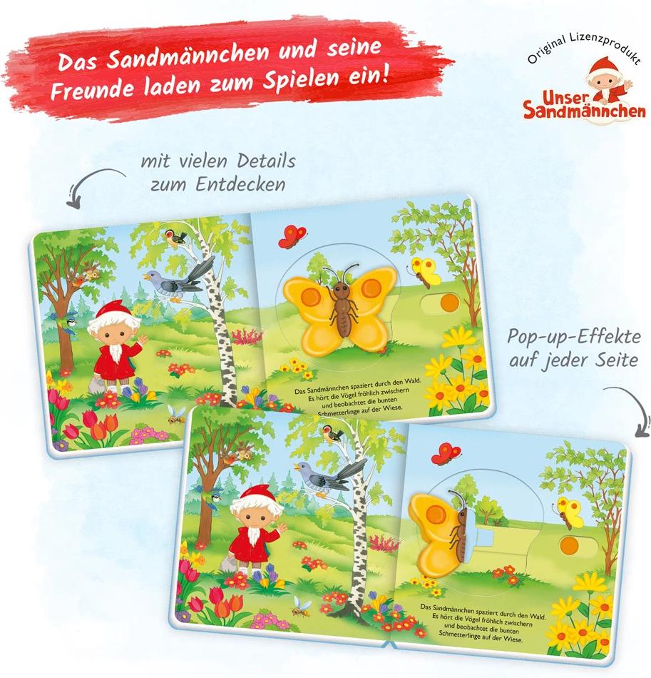 Trötsch Unser Sandmännchen Spiel mit Pappenbuch mit Pop-up-Schiebern