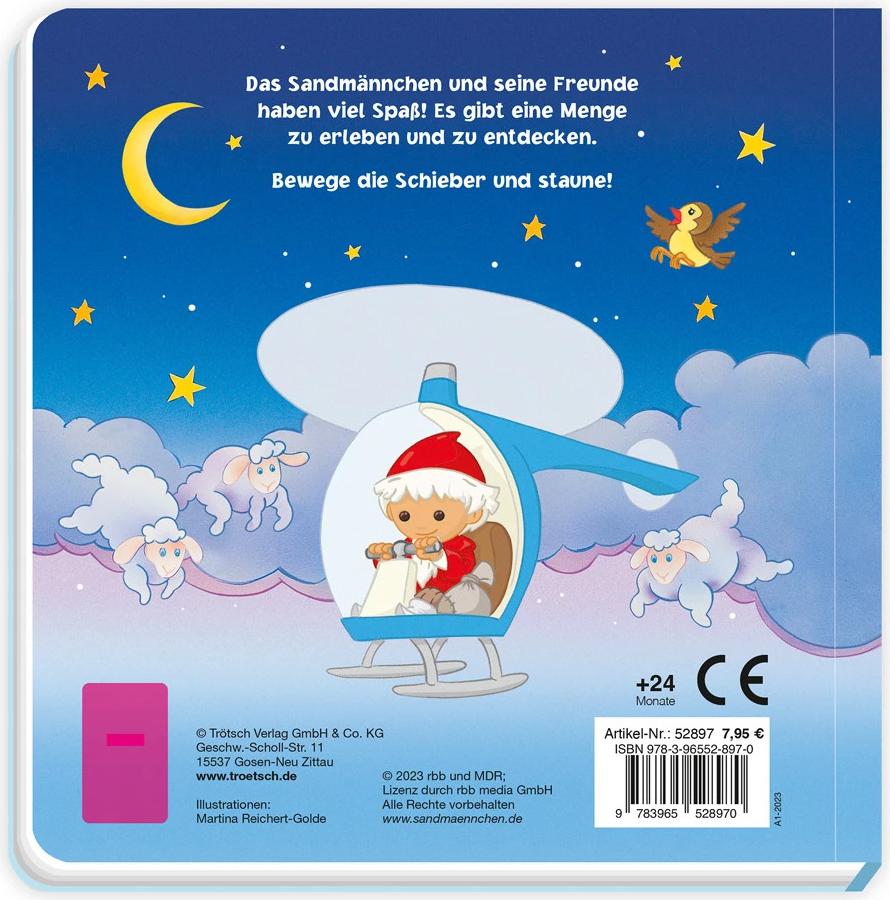 Trötsch Unser Sandmännchen Spiel mit Pappenbuch mit Pop-up-Schiebern