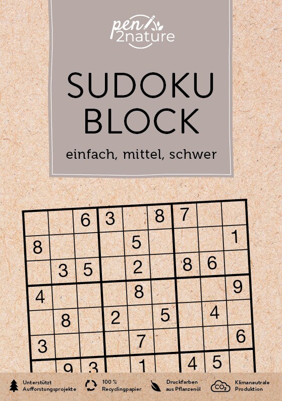 Pen2nature Sudoku-Block einfach, mittel, schwer (Deutsch, 2022, pen2nature)