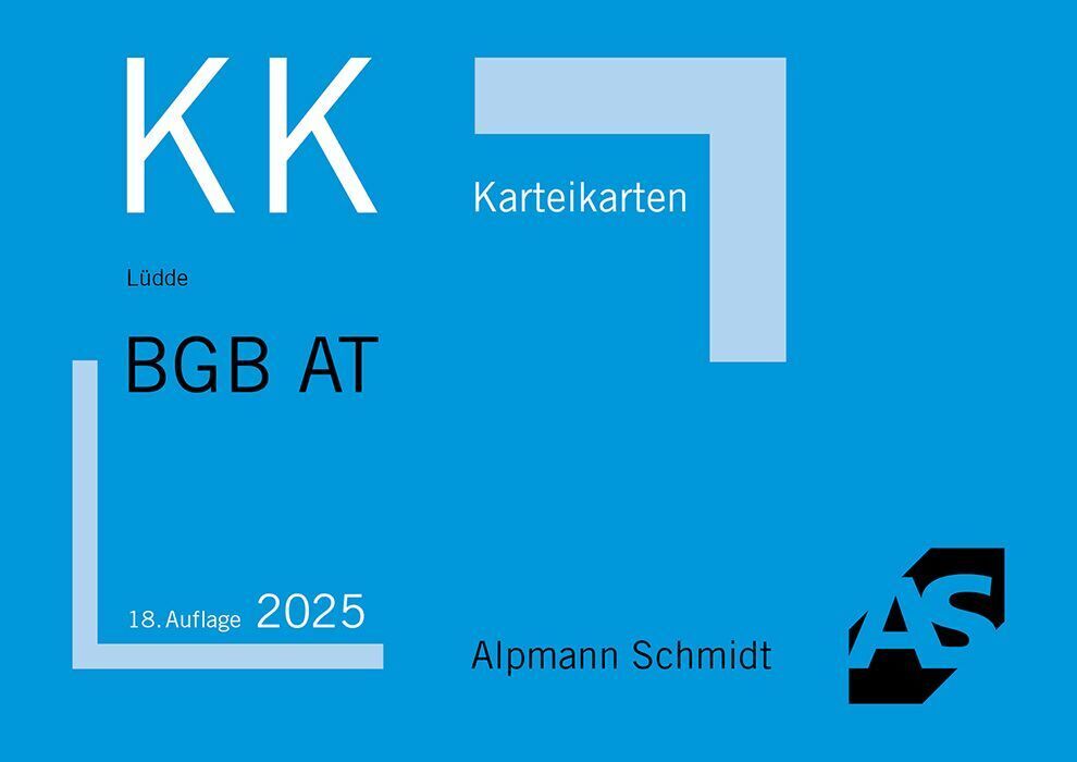 Karteikarten BGB Allgemeiner Teil (Jan S. Lüdde)