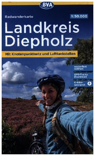 BVA Radwanderkarte Landkreis Diepholz mit Knotenpunkten 1:50.000