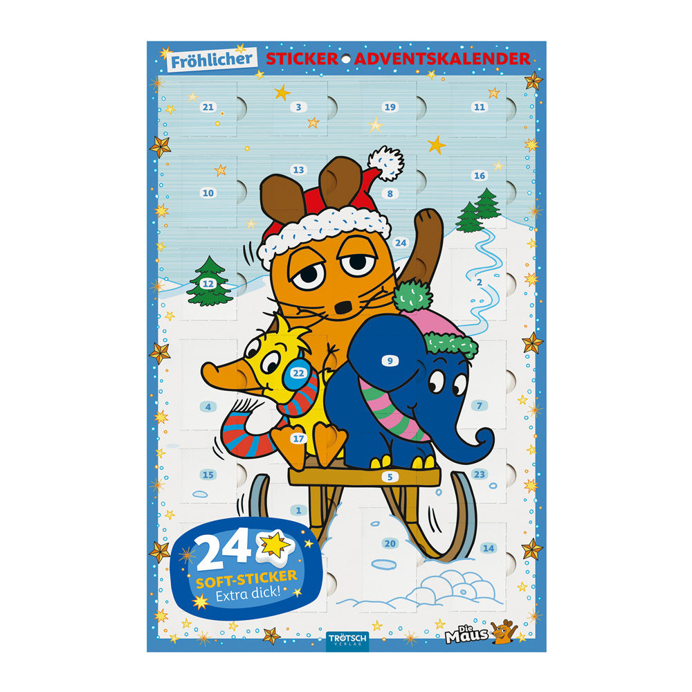 TRÖTSCH - Sticker-Adventskalender "Die Maus " | Weihnachtskalender mit 24 niedlichen Soft-Stickernr Adventskalender | Ab 3 Jahren (Trötsch Verlag Gmbh & Co.Kg)