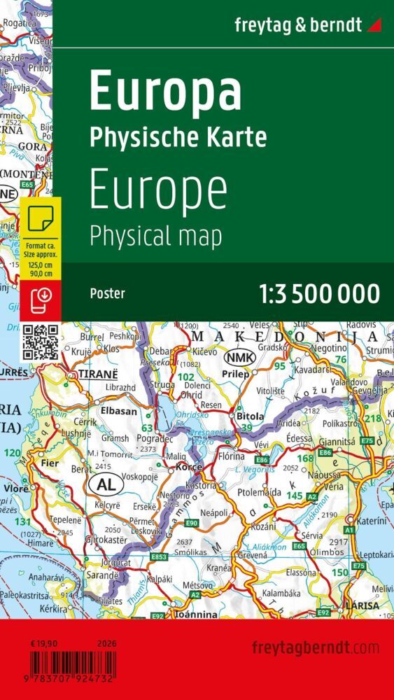 freytag & berndt Poster Europa physisch 1:3, 5 Mio.