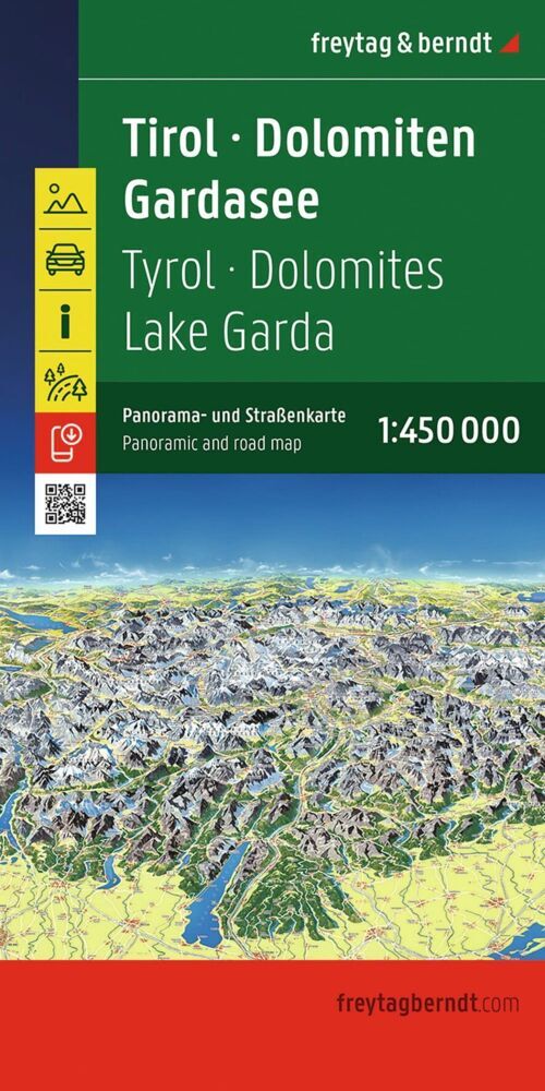 freytag & berndt Straßenkarte Tirol - Dolomiten - Gardasee - Panorama 1:450.000