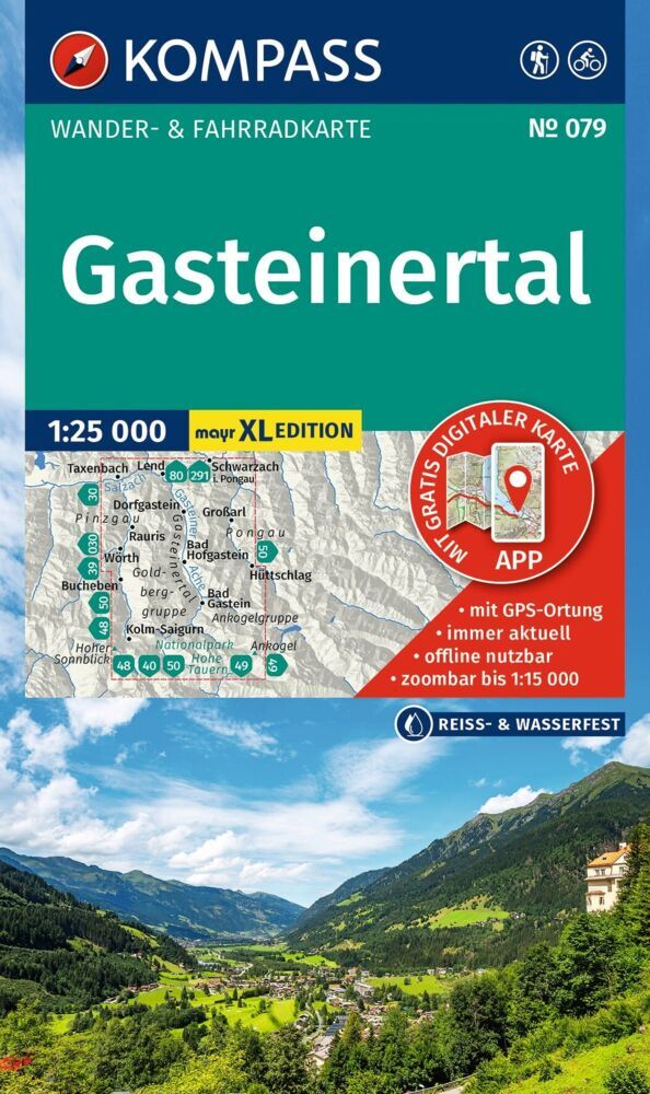 KOMPASS Wanderkarte 079 Gasteinertal 1:25.000