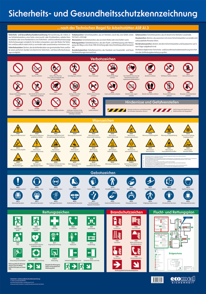 Wandtafel Sicherheits- und Gesundheitsschutzkennzeichnung (Ecomed-Storck Gmbh)