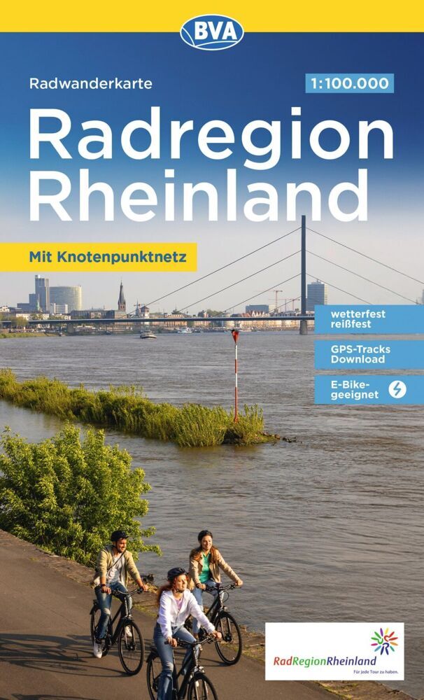 BVA Radwanderkarte RadRegion Rheinland die schönsten Radtouren mit Knotenpunkten 1:100.000