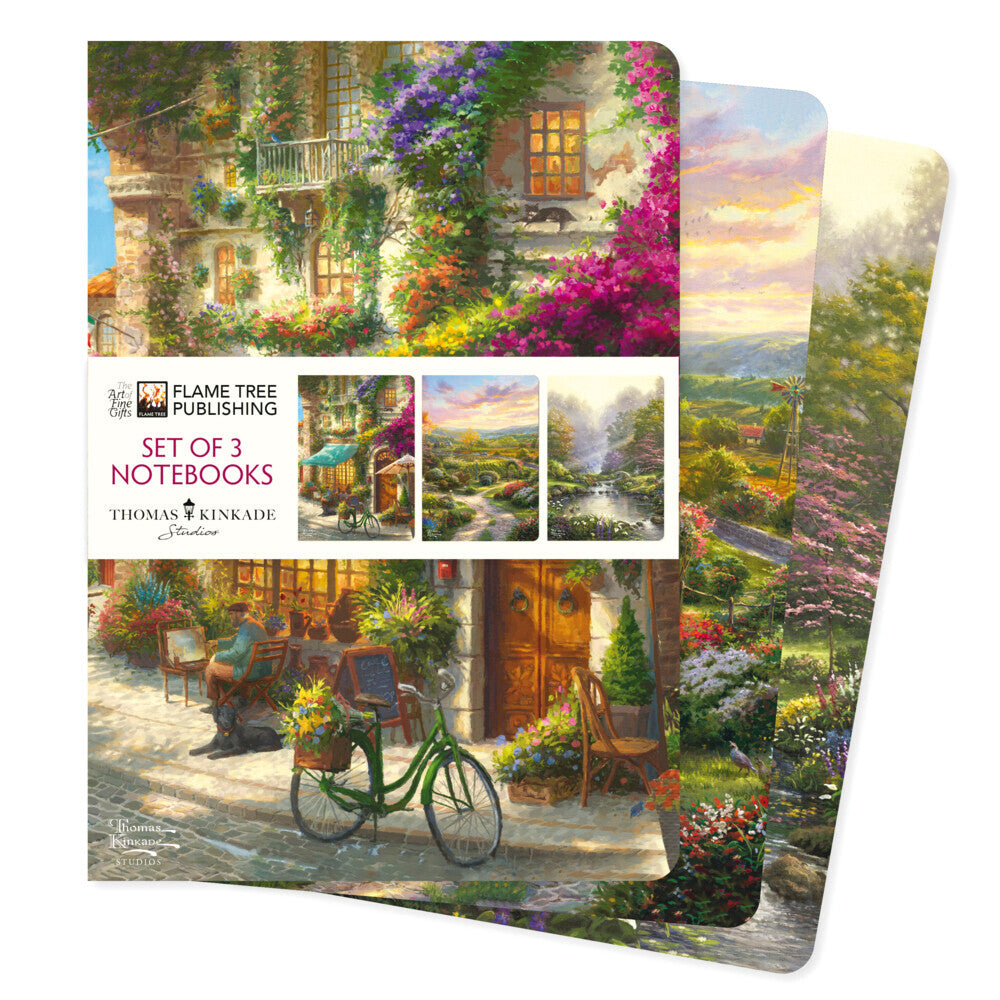 Dreier Set DIN-A5-Format-Notizbücher: Thomas Kinkade (Flame Tree Publishing)