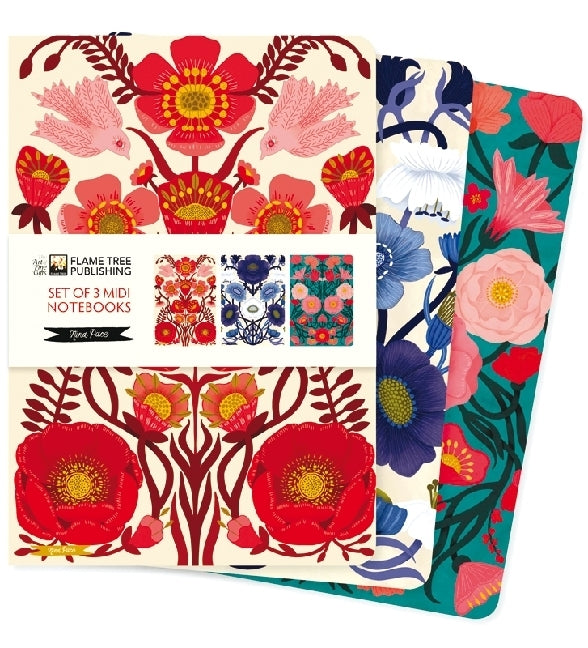 Dreier Set Mittelformat-Notizbücher: Nina Pace (Flame Tree Publishing)