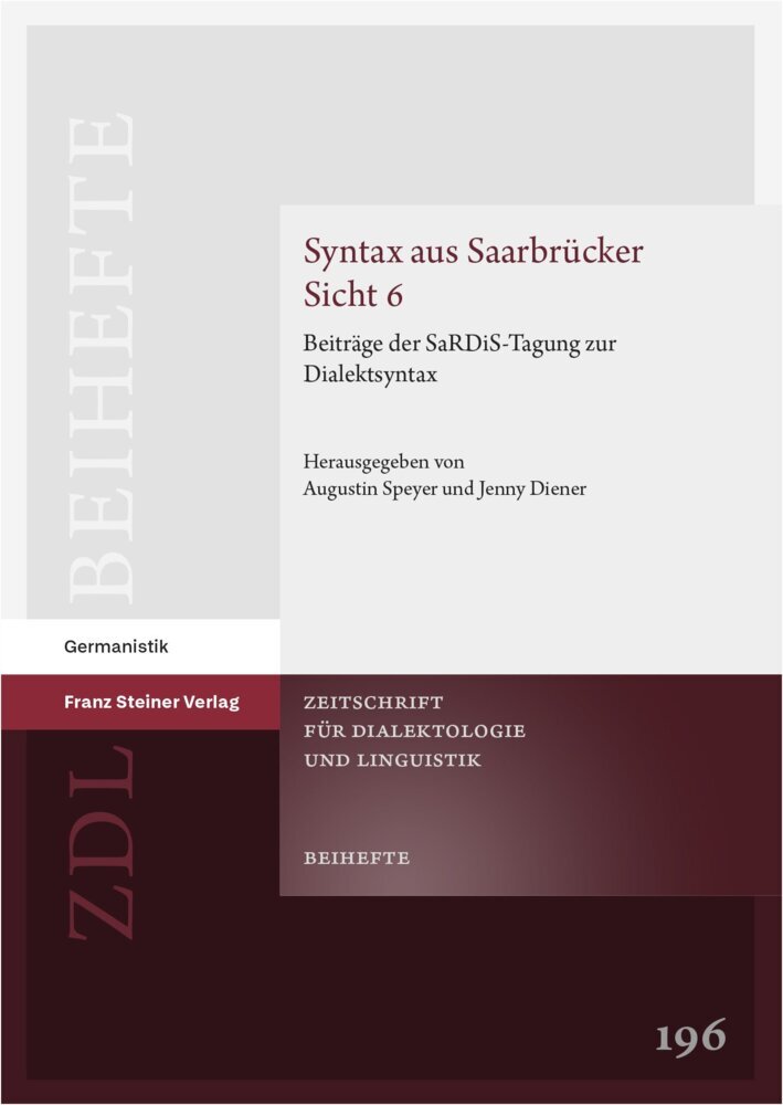 Syntax aus Saarbrücker Sicht 6 (Augustin Speyer)