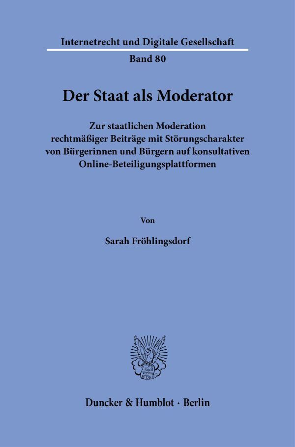 Der Staat als Moderator (Sarah Fröhlingsdorf)