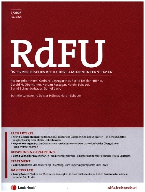 RdFU - Österreichisches Recht der Familienunternehmen (Astrid Deixler-Hübner)