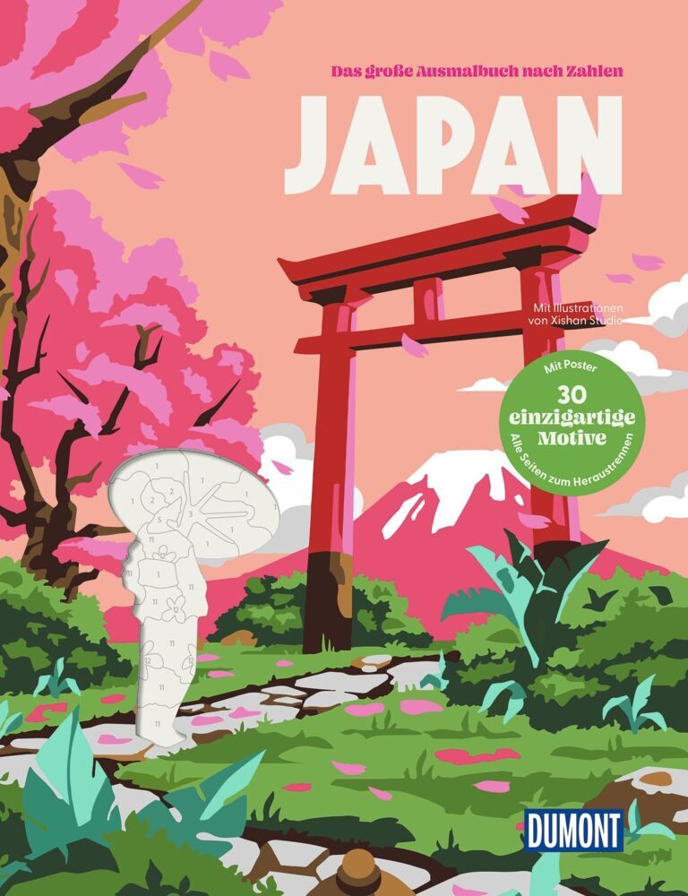 Japan - Das große Ausmalbuch nach Zahlen (Shanshan Zhu)