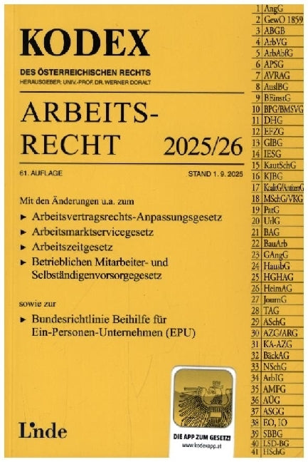 KODEX Arbeitsrecht 2025/26 (Edda Stech)