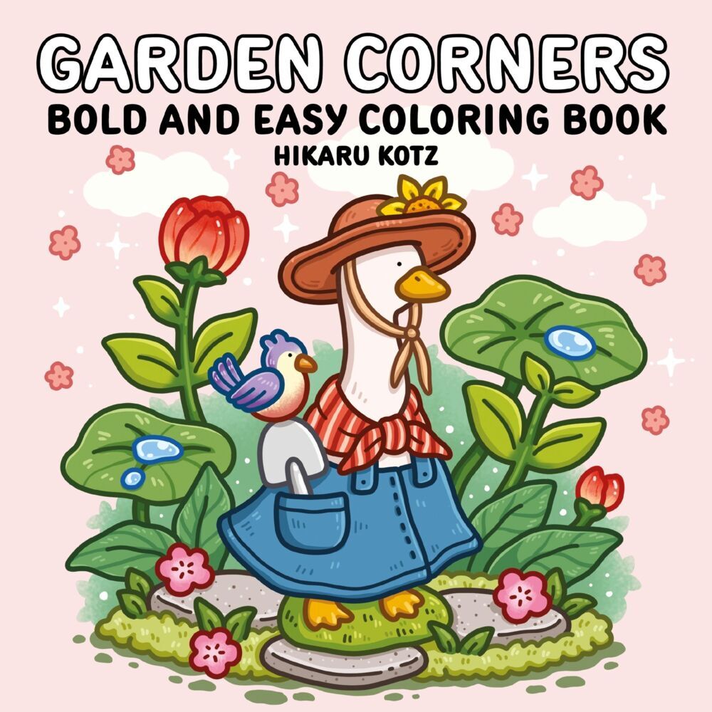 Garden Corners: Bold and Easy Coloring Book (Hikaru Kotz)