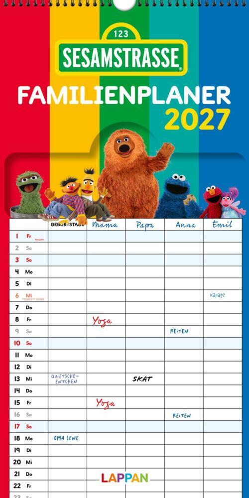 Sesamstraße Familienkalender 2027 (Lappan Verlag)