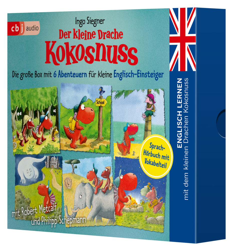 Englisch lernen mit dem kleinen Drachen Kokosnuss - Die große Box mit 6 Abenteuern für kleine Englisch-Einsteiger, 6 Audio-CD (Ingo Siegner)