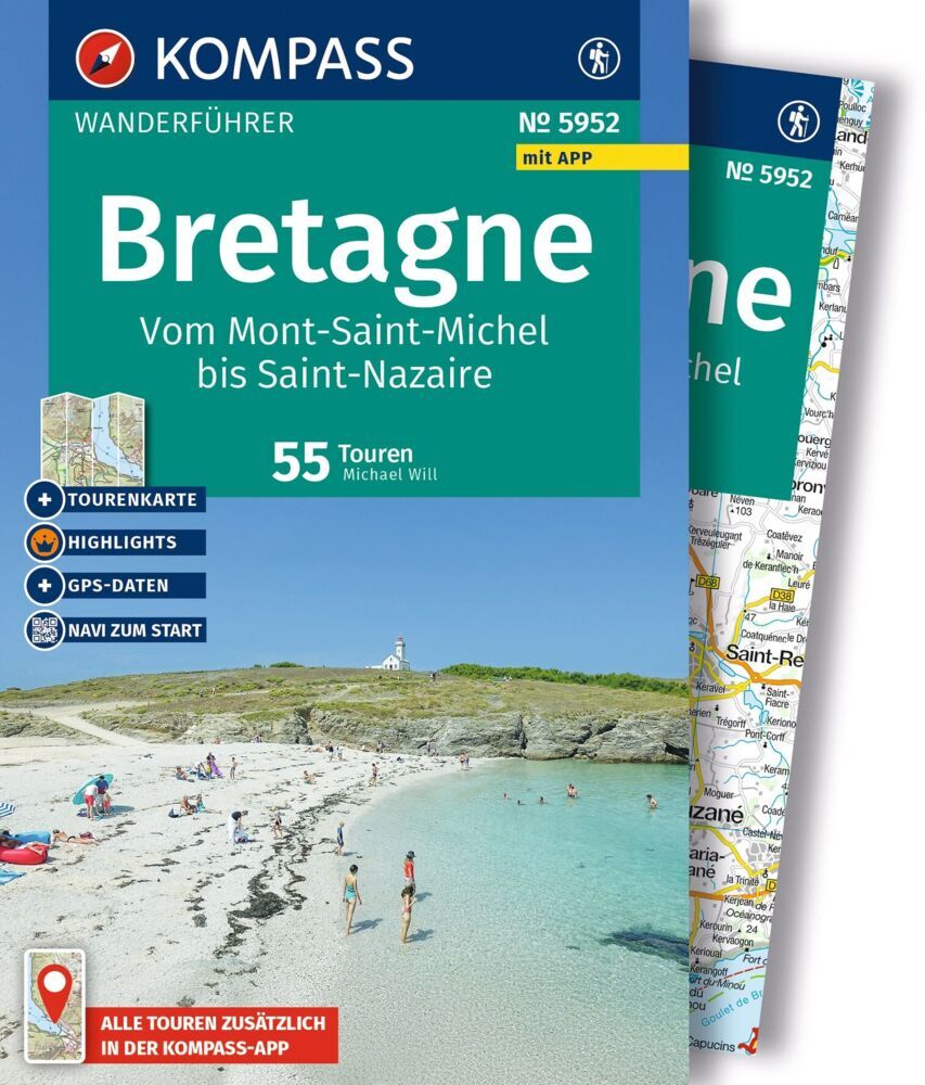 KOMPASS Wanderführer Bretagne, vom Mont-Saint-Michel bis Saint-Nazaire, 55 Touren mit Extra-Tourenkarte (Michael Will)
