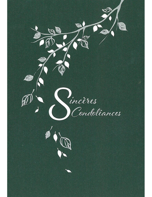 Doppelkarte. Sincères Condoléances