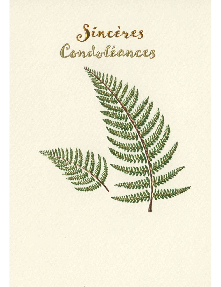 Doppelkarte. Sincères Condoléances