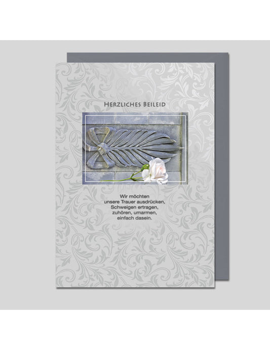 Doppelkarte. Trauer Herzliches Beileid