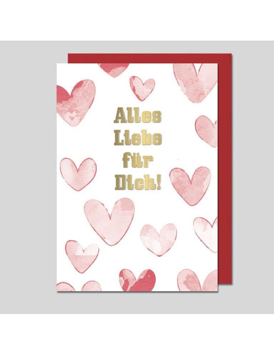 Doppelkarte. Alles Liebe für Dich