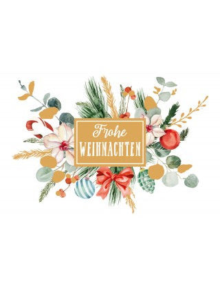 Doppelkarte. Green Karma X-MAS - Gesteck mit Eukalyptus