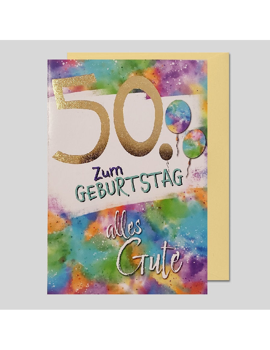 Doppelkarte / Zum 50. Geburtstag