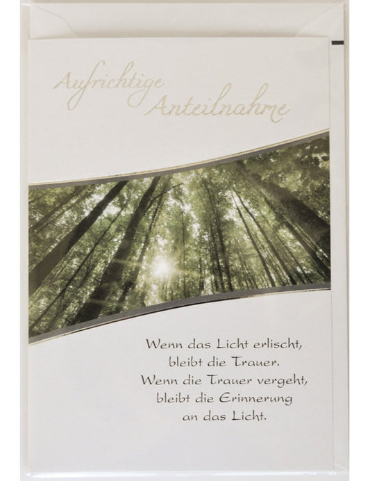 Doppelkarte / Trauer / hoch