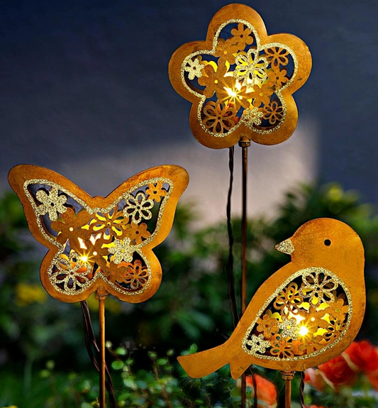 LED-Gartenstecker "Spring" 3er-Set