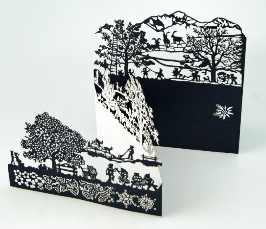 Scherenschnitt - Karte (15 x 15 cm)