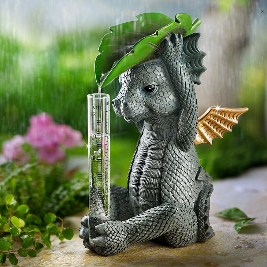 Dekofigur Drache "Emilio"mit Regenmesser