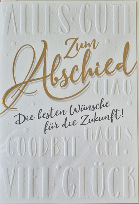 Zum Abschied die besten Wünsche für die Zukunft (B6)