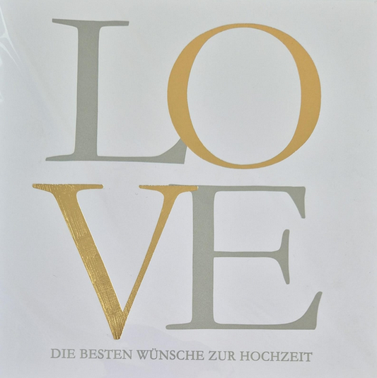 LOVE die besten Wünsche zur Hochzeit (15 x 15 cm)