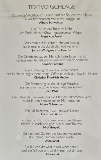 Herzliches Beileid (B6)