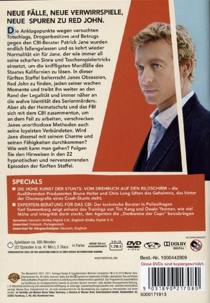 The Mentalist-Die komplette Fünfte Staffel  (DVD)