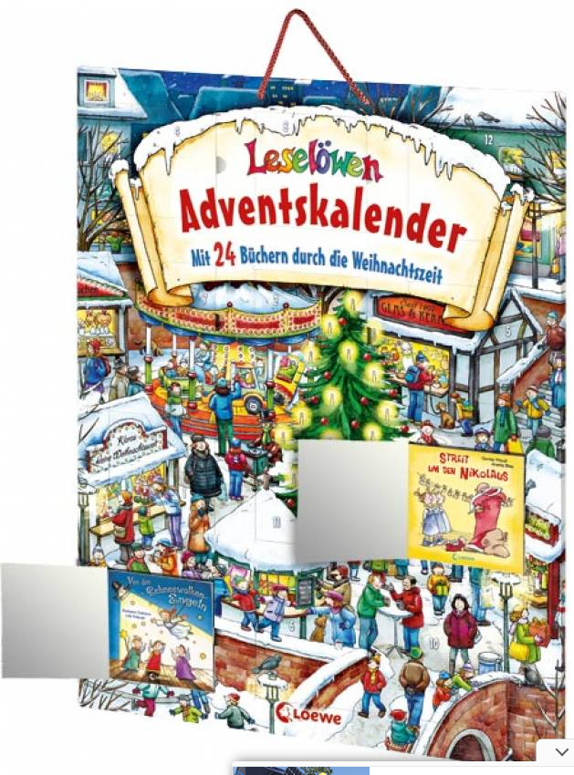 Leselöwen Adventskalender mit 24 Büchern durch die Weihnachtszeit